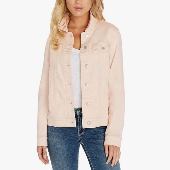 Buffalo David Bitton Pale Pink Knit Denim Jacket